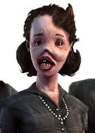 Una mirada de cerca al rostro de la Lady Smith (BioShock 2).