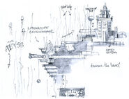 Early building layout concept art.