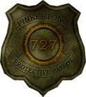 Booker's Pinkerton badge.