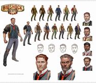 Concept art of Booker DeWitt's body and face, by Jason Bennett.