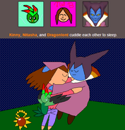 Dragonlord is involved in a three-way cuddle along with Kinny and Birdietalk Productions.