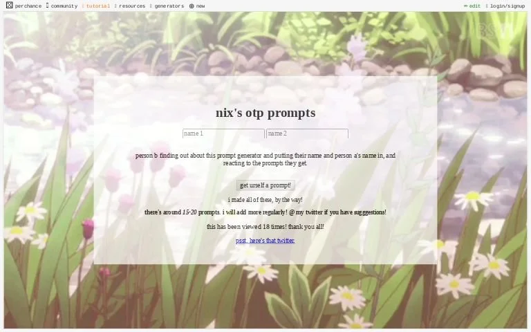 Nix's OTP Prompts | Productions Wiki | Fandom