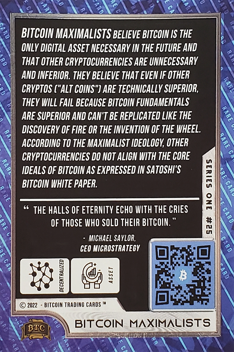Bitcoin Maximalist (Series 1, Card 25) | Bitcoin Trading Cards Wiki | Fandom