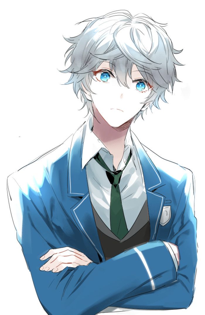 anime butler with white hair