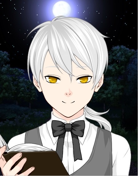 anime butler with white hair