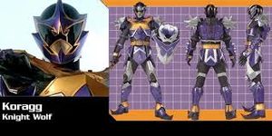 Koragg's appearance from the front, side and back