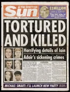 A historic The Scottish Sun" front page on the Adair murders.
