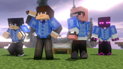 Minecraft Bedwars Red Player Attacking Blue Player · Creative Fabrica