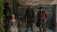 Citizens of Nassau and British soldiers. Note the soldier in the middle who is wearing a dragoon vest.