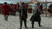 Dobbs, Hornigold and the Sergeant (background right in the tent)
