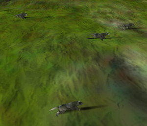 Wolves charging towards the player's village.