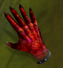 The hand is it's fully overrun by evil.