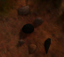 Rocks of different shapes, sizes and colors.