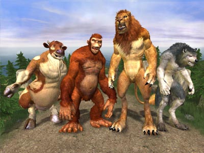 Cow, Ape, Lion, Wolf.