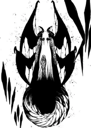 Люциферо частично проявляется из останков монстра.