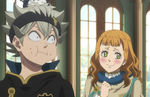 Mimosa interacting with Asta during the banquet