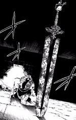 Asta finds a sword in the dungeon