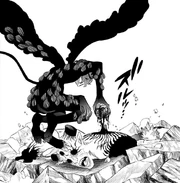 Adramelech pulls out Lucifero's heart.