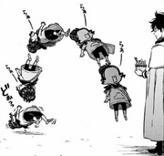 Charmy faints after Yuno thanks her for dessert.