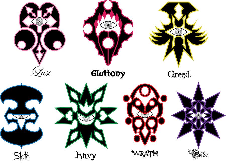 seven deadly sins symbols