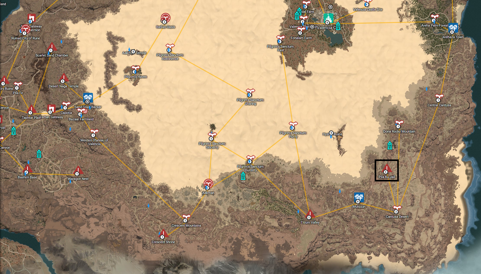 Карта пустыни БДО