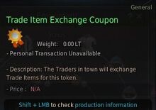 Trade exchange coupon