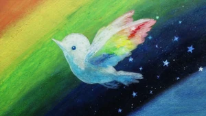 The bird on the The Little Bird and Her Million Colors cover