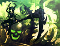 Dead Master depicted with normal hands and a mechanical scythe from HUKEPIC 06.