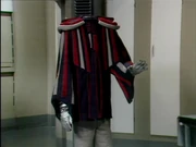 Muller's android confronts the Scorpio crew in Xenon Base (: )