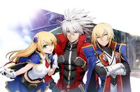 Noel Vermillion, Ragna the Bloodedge, and Jin Kisaragi(Blazblue 10th Anniversity illustration)