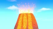 The Volcano starts oozing lava.