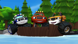 S1E1-2 Blaze and friends "Our boat has the power to float"