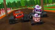 Blaze, Starla and Zippy racing the Piggy 500.