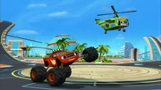Blaze and AJ discover VelocityVille with their new friend, Swooops.