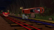 Be careful of the trash blocking the tracks.
