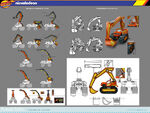 Blaze concrete pump truck and underwater excavator concept art