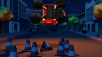 S3E4 Blaze hops over some traffic cones