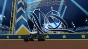 Darington gets ready to ride the Stuntmania super track.