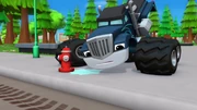 Crusher's toy truck is also stolen by the bandit.