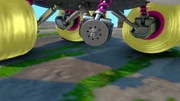 Watts loses her tire.