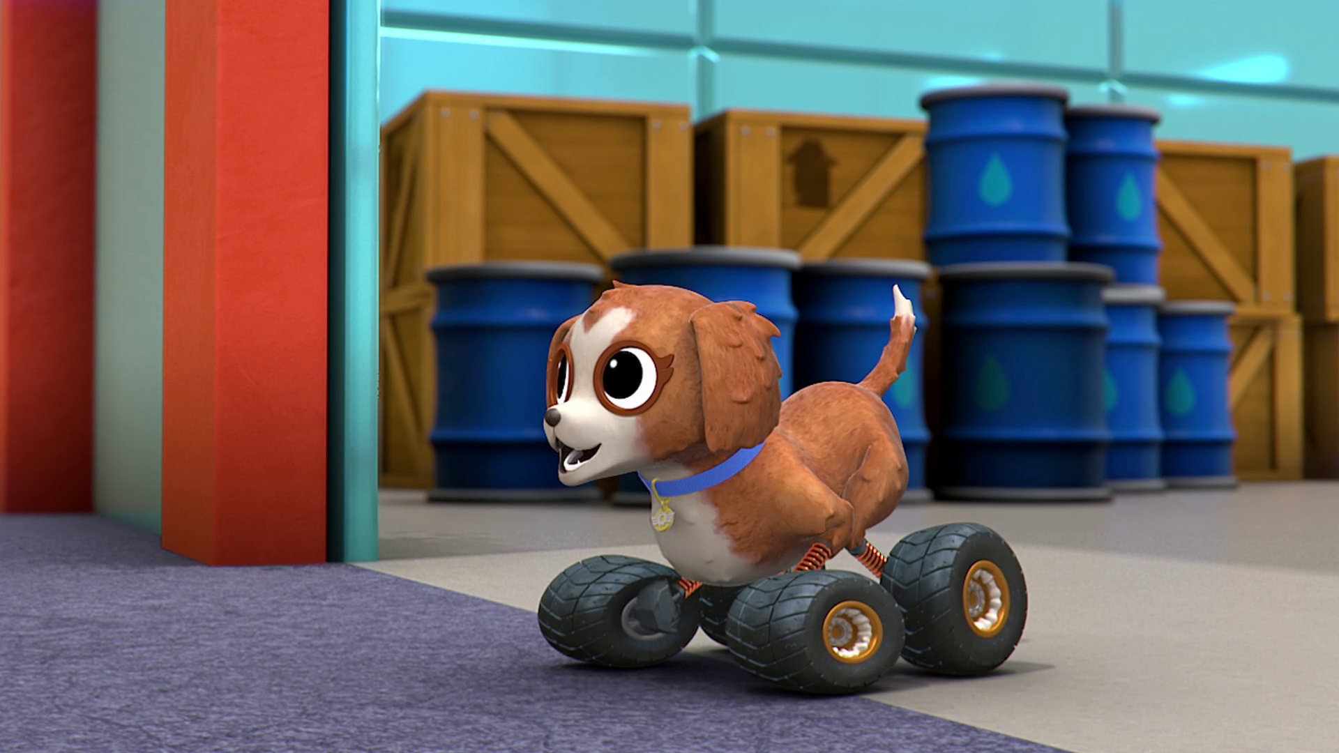 A store puppy chase