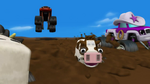 S1E18 Blaze, Starla and little cow slide down mudslide