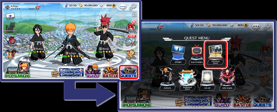 Chronicle Quests｜Bleach: Brave Souls Official｜KLabGames