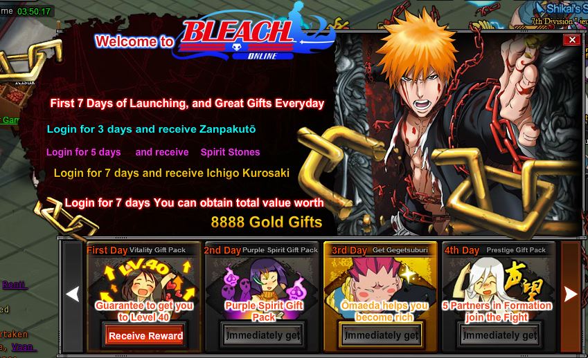 Daily Presents, Bleach Online User Wiki