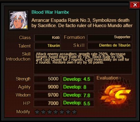 Tier Harribel, Bleach Online User Wiki