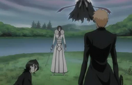 Ichigo arrives to confront Muramasa.