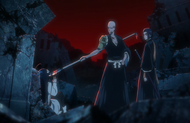 Ikkaku and Yumichika confront Giselle Gewelle.