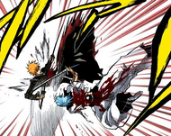 Grimmjow and Ichigo clash.