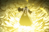 Kenpachi laughs maniacally as he frees himself.