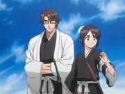 Hinamori avec Aizen
